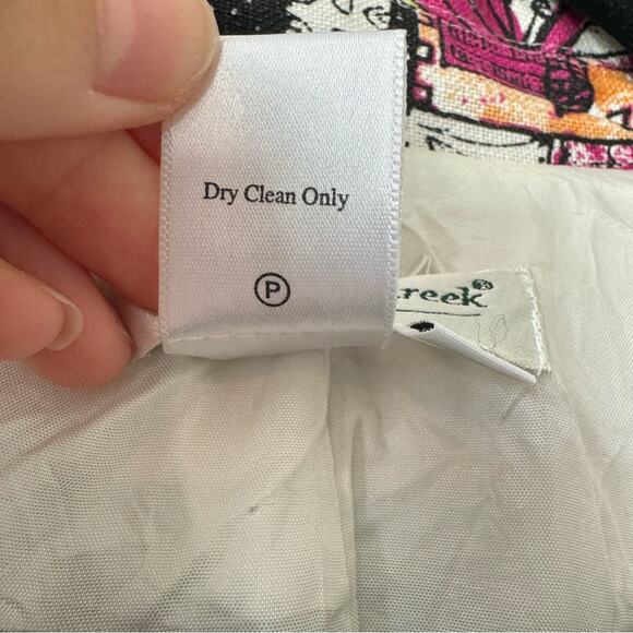 Coldwater Creek 100% Linen Graphic Print European CityScape Shacket Size Small - Picture 5 of 6